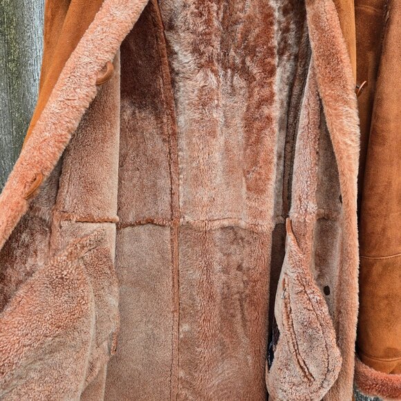 Vintage Turkis Tukku Penny Lane Shearling Sheepskin Coat Womens L Full Length - Picture 14 of 14